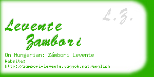 levente zambori business card