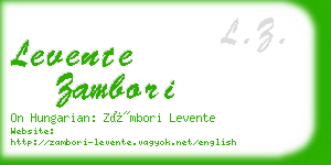 levente zambori business card